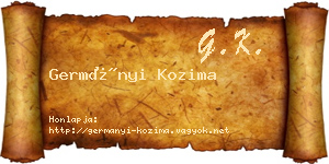 Germányi Kozima névjegykártya